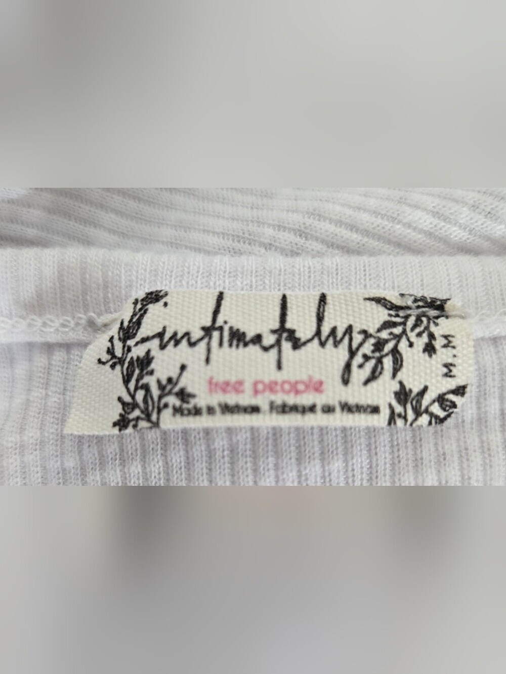 Intimately Free People Classic Ribbed Racerback White Tank, size Medium - Picture 5 of 7